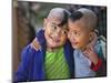 Burma, Rakhine State, Gyi Dawma Village, Two Young Friends at Gyi Dawma Village, Myanmar-Nigel Pavitt-Mounted Photographic Print