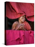 Burma, Rakhine State, Sittwe, Young Novice Monk at Pathain Monastery Where 210 Monks Live, Myanmar-Nigel Pavitt-Stretched Canvas