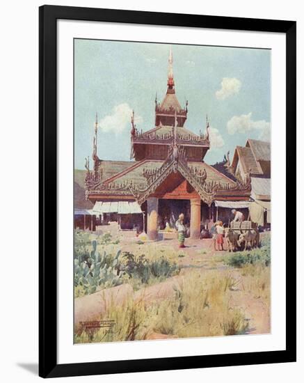 Burma Scenery, Rest House-R Talbot Kelly-Framed Art Print