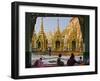 Burma, Yangon, Devout Buddhists Pray at the Shwedagon Golden Temple, Myanmar-Nigel Pavitt-Framed Photographic Print