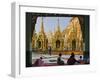 Burma, Yangon, Devout Buddhists Pray at the Shwedagon Golden Temple, Myanmar-Nigel Pavitt-Framed Photographic Print