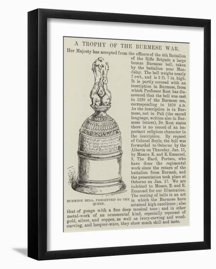 Burmese Bell, Presented to the Queen-null-Framed Giclee Print