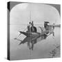 Burmese Boat on the Irrawaddy River, Burma, 1908-null-Stretched Canvas