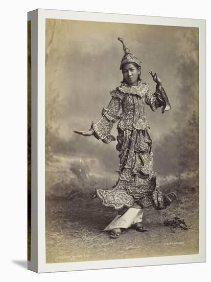 Burmese Dancing Girl, Views of Burma, 1890S (B/W Photo)-Philip Adolphe Klier-Stretched Canvas