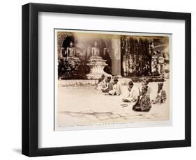 Burmese Ladies Worshipping before Images of the Buddha at the Shwedagon Pagoda-null-Framed Photographic Print