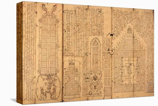 Burmese Manuscript on Astrology-null-Stretched Canvas