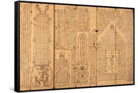 Burmese Manuscript on Astrology-null-Framed Stretched Canvas