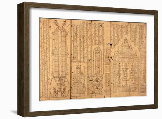 Burmese Manuscript on Astrology-null-Framed Giclee Print