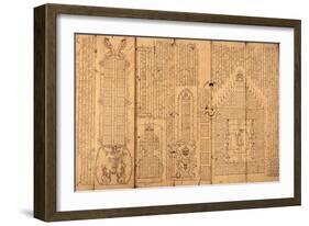 Burmese Manuscript on Astrology-null-Framed Giclee Print