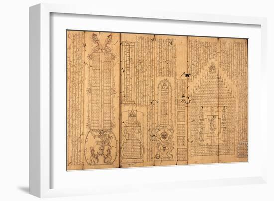 Burmese Manuscript on Astrology-null-Framed Giclee Print