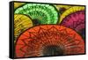 Burmese Parasols-Jon Hicks-Framed Stretched Canvas