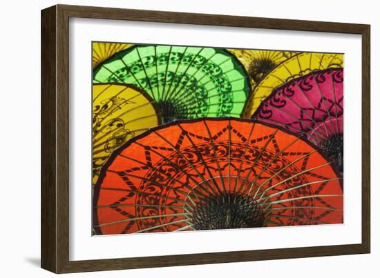 Burmese Parasols-Jon Hicks-Framed Photographic Print