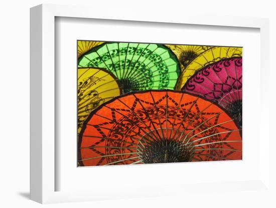 Burmese Parasols-Jon Hicks-Framed Photographic Print