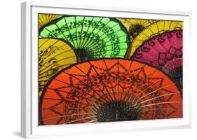 Burmese Parasols-Jon Hicks-Framed Photographic Print