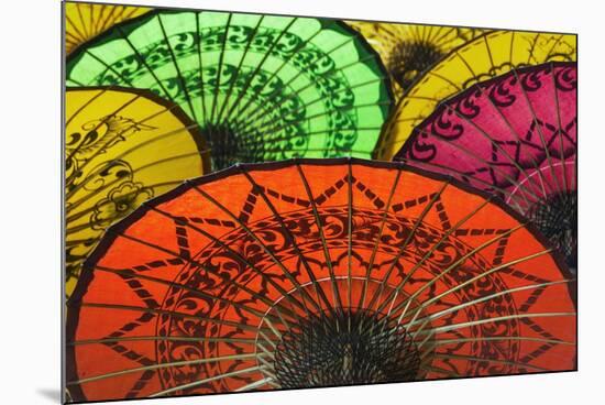 Burmese Parasols-Jon Hicks-Mounted Photographic Print