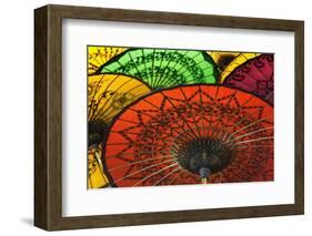 Burmese Parasols-Jon Hicks-Framed Photographic Print