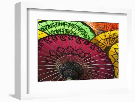 Burmese Parasols-Jon Hicks-Framed Photographic Print