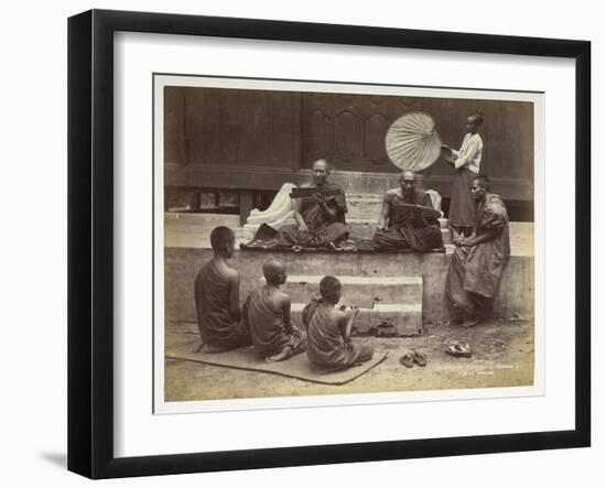 Burmese Priests (Poongees), from Views of Burma, 1890S (B/W Photo)-Philip Adolphe Klier-Framed Giclee Print