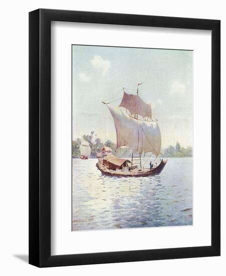 Burmese River Boat-R Talbot Kelly-Framed Art Print