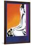 Burmese Sculptor at the Knees of Buddha-Frank Mcintosh-Framed Art Print