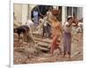 Burmese Women Hauling Rocks and Bricks Labor on a Construction Site-null-Framed Photographic Print