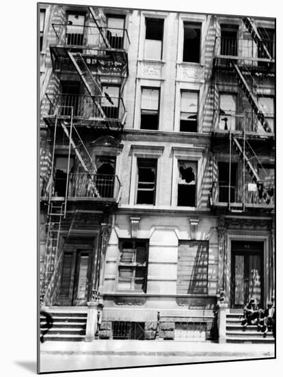 Burned Out Apartment Building in Harlem, New York City, 1946-null-Mounted Photo