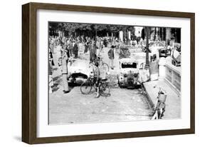 Burned Out Cars, Place De La Concorde, Liberation of Paris, August 1944-null-Framed Giclee Print
