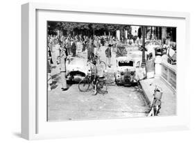 Burned Out Cars, Place De La Concorde, Liberation of Paris, August 1944-null-Framed Giclee Print