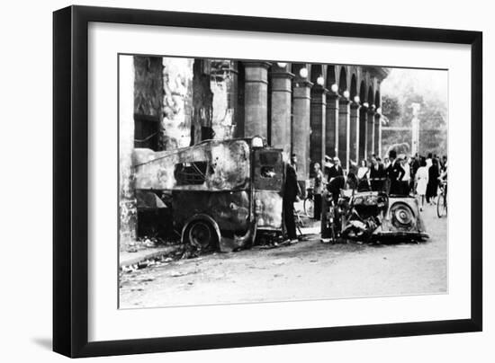 Burned Out Vehicles in the Rue De Castiglione, Liberation of Paris, 25 August 1944-null-Framed Giclee Print