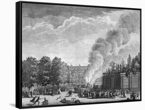 Burning an Effigy of the Pope, French Revolution-null-Framed Stretched Canvas