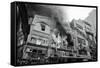 Burning Building-null-Framed Stretched Canvas