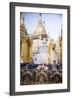 Burning Candles at Shwedagon Pagoda (Shwedagon Zedi Daw) (Golden Pagoda), Myanmar (Burma)-Matthew Williams-Ellis-Framed Photographic Print