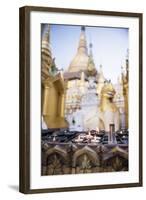 Burning Candles at Shwedagon Pagoda (Shwedagon Zedi Daw) (Golden Pagoda), Myanmar (Burma)-Matthew Williams-Ellis-Framed Photographic Print