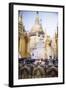 Burning Candles at Shwedagon Pagoda (Shwedagon Zedi Daw) (Golden Pagoda), Myanmar (Burma)-Matthew Williams-Ellis-Framed Photographic Print