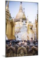 Burning Candles at Shwedagon Pagoda (Shwedagon Zedi Daw) (Golden Pagoda), Myanmar (Burma)-Matthew Williams-Ellis-Mounted Photographic Print