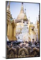 Burning Candles at Shwedagon Pagoda (Shwedagon Zedi Daw) (Golden Pagoda), Myanmar (Burma)-Matthew Williams-Ellis-Mounted Photographic Print