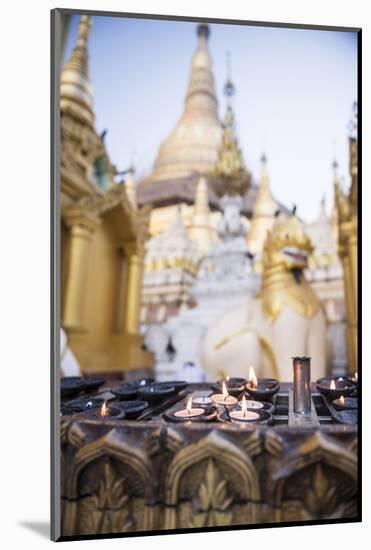 Burning Candles at Shwedagon Pagoda (Shwedagon Zedi Daw) (Golden Pagoda), Myanmar (Burma)-Matthew Williams-Ellis-Mounted Photographic Print