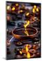 Burning Candles in the Indian Temple during Diwali, The Festival of Lights-Andrey Armyagov-Mounted Photographic Print