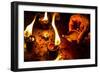 Burning Candles in the Indian Temple during Diwali, The Festival of Lights-Andrey Armyagov-Framed Photographic Print