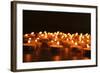 Burning Candles on Dark Background-Yastremska-Framed Photographic Print