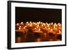 Burning Candles on Dark Background-Yastremska-Framed Photographic Print