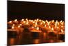 Burning Candles on Dark Background-Yastremska-Mounted Photographic Print