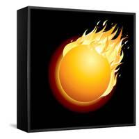 Burning Comet on Dark Background. Illustration.-PILart-Framed Stretched Canvas