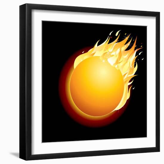 Burning Comet on Dark Background. Illustration.-PILart-Framed Photographic Print