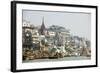 Burning Ghat on the Banks of the River Ganges, Varanasi (Benares), Uttar Pradesh, India, Asia-Jordan Banks-Framed Photographic Print