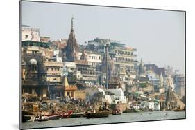 Burning Ghat on the Banks of the River Ganges, Varanasi (Benares), Uttar Pradesh, India, Asia-Jordan Banks-Mounted Photographic Print