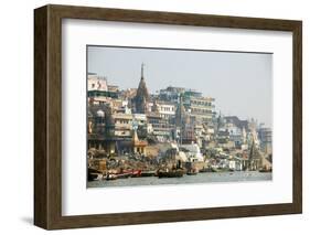 Burning Ghat on the Banks of the River Ganges, Varanasi (Benares), Uttar Pradesh, India, Asia-Jordan Banks-Framed Photographic Print