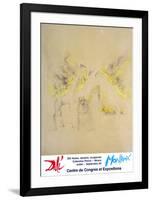 Burning Giraffes in Yellow-Salvador Dalí-Framed Art Print