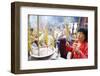 Burning incense during Tet, the Vietnamese lunar New Year celebration, Thien Hau Temple-Godong-Framed Photographic Print