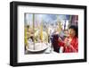 Burning incense during Tet, the Vietnamese lunar New Year celebration, Thien Hau Temple-Godong-Framed Photographic Print